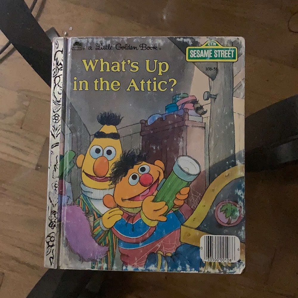 “What’s up in the attic” Sesame Street book